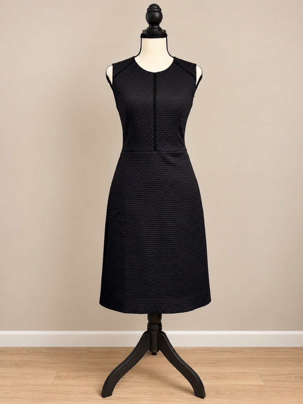 J.Crew Black Textured Sleeveless Sheath Dress Size 2